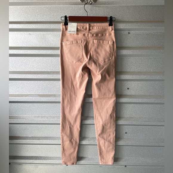 1399‎ NWT Zara Mid Rise Skinny Jeans Orange Peach Size 04 - Picture 2 of 7